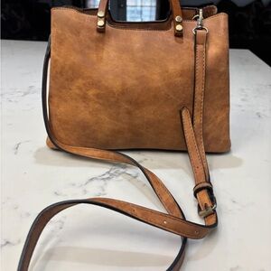 JOY SUSAN Elegant Brown Leather Handbag